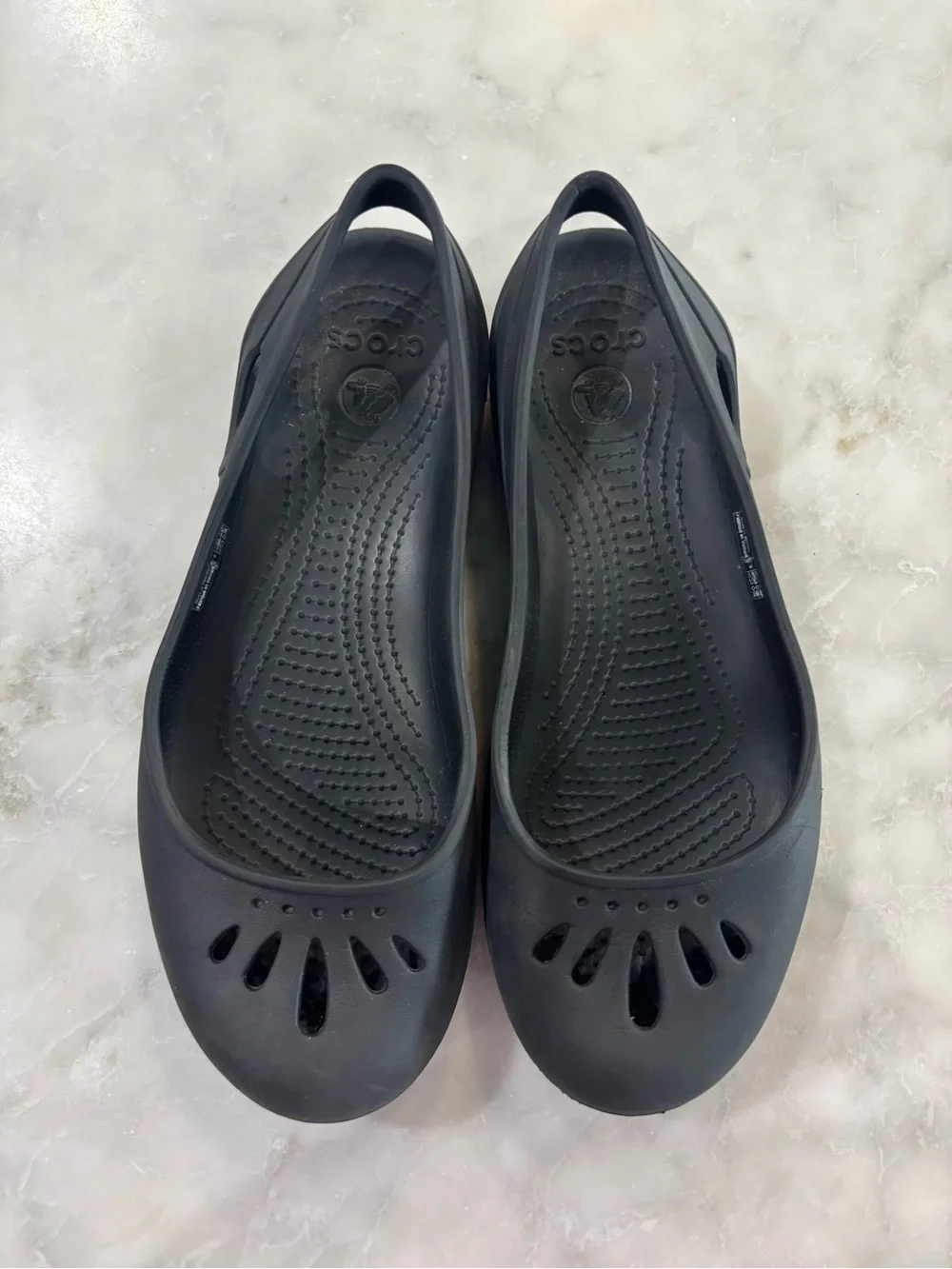 CROCS Women's Black Slip-On Ballet Flats